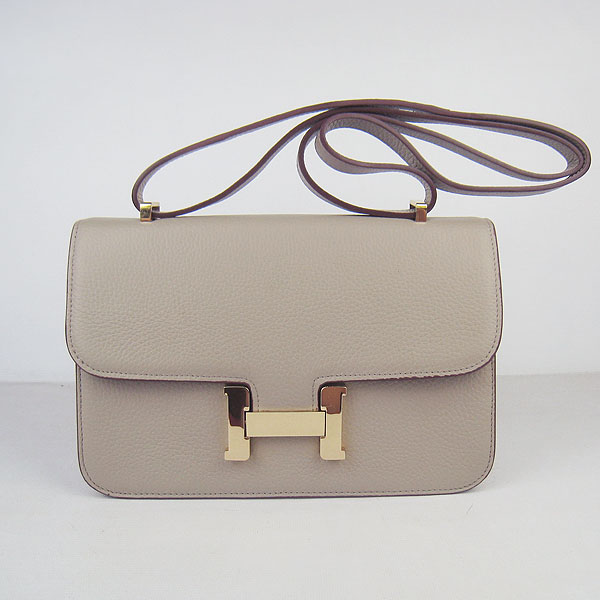 7A Hermes Constance Togo Leather Single Bag Grey Gold Hardware H020